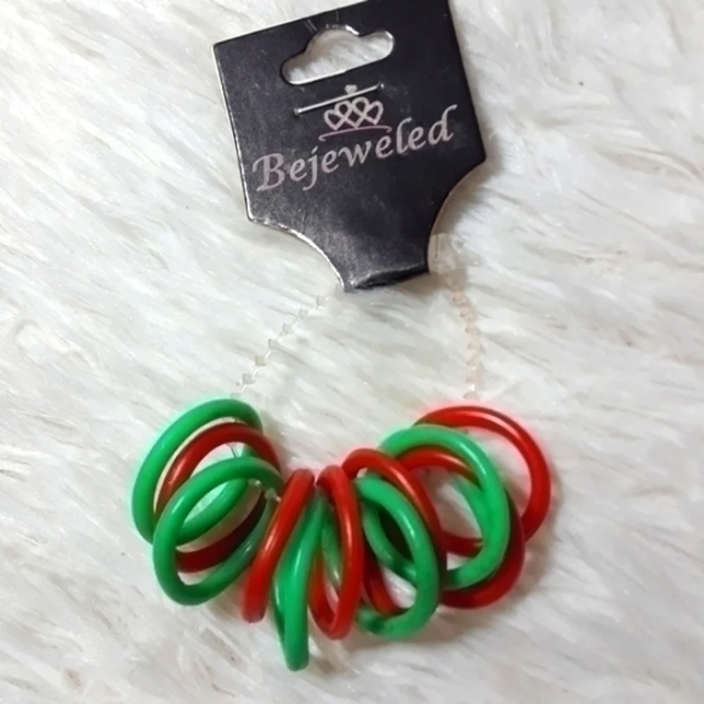 ☄Bejeweled Vintage Style Rubber Christmas Rings